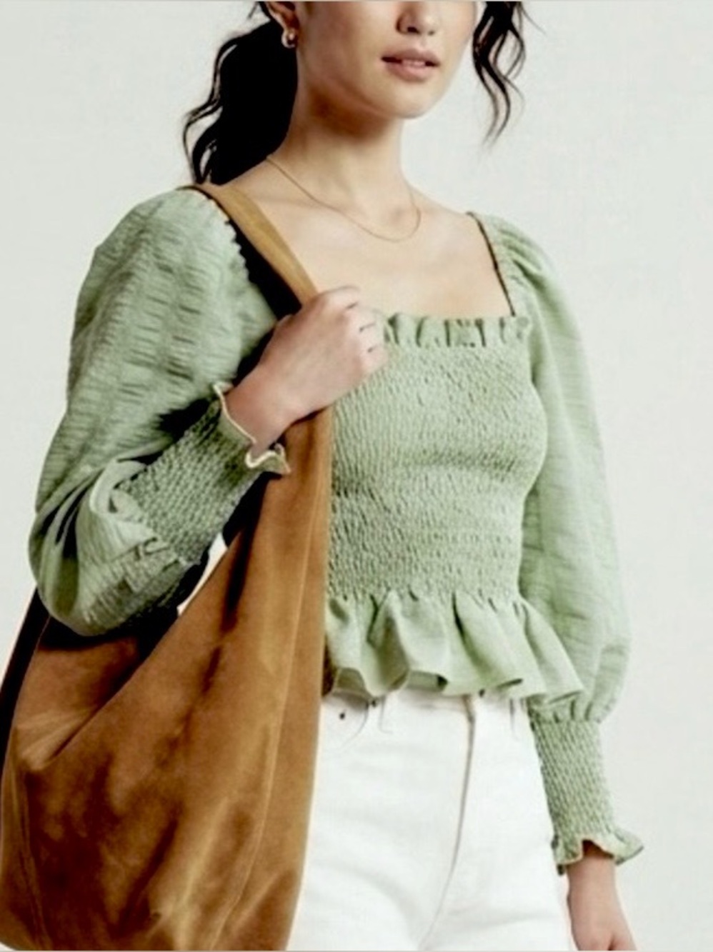 En Saison Smocked Crop Top Size S